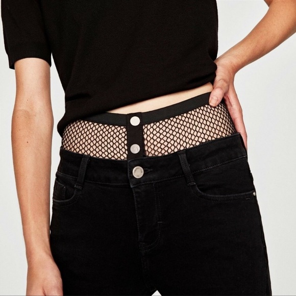 Zara black fishnet jeans - Picture 3 of 8